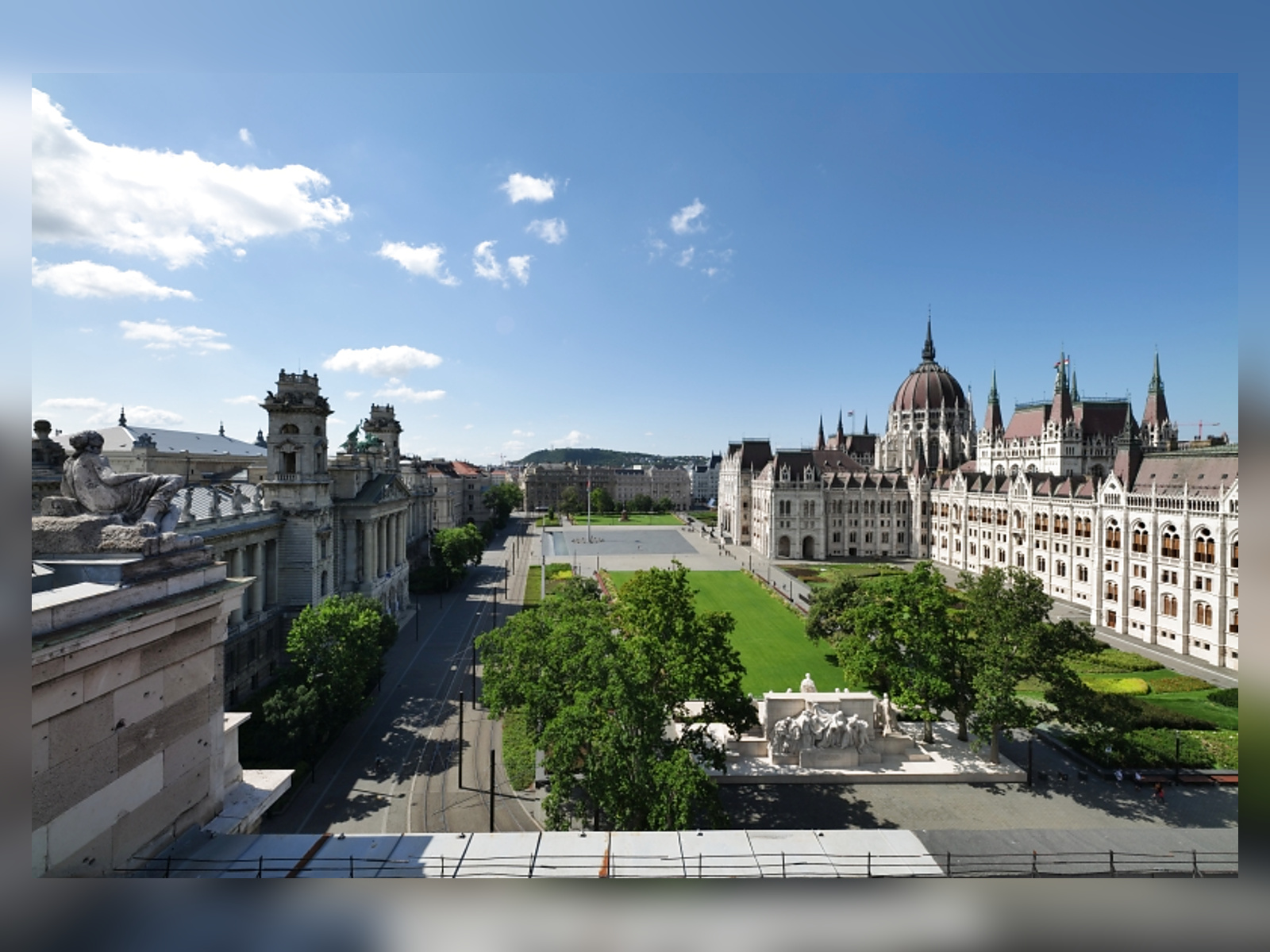 The Parliament and Kossuth Lajos Square from above